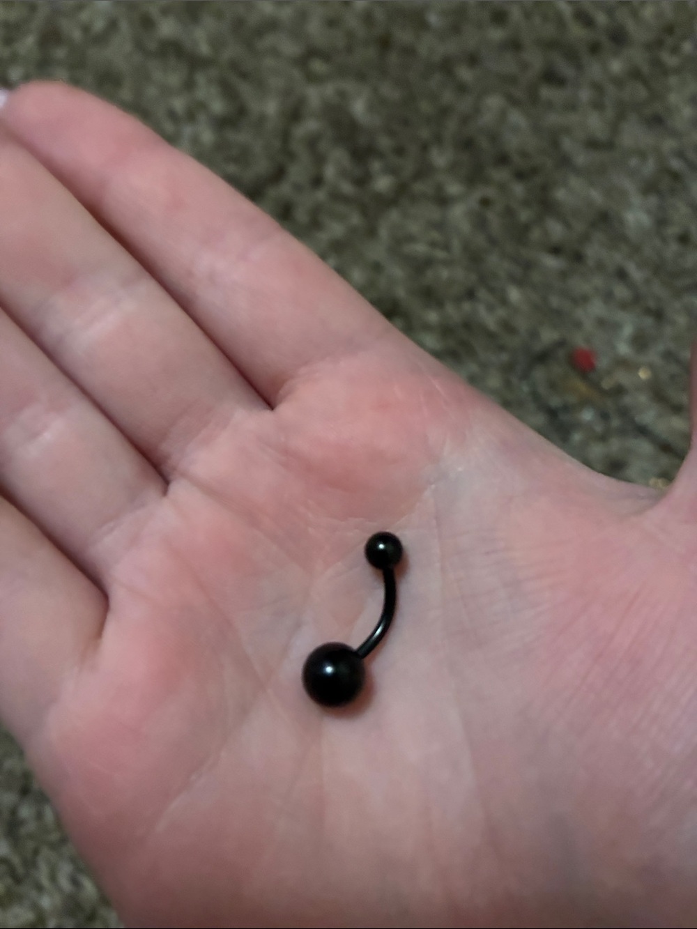 Black Curved Belly Ring Navel Barbell